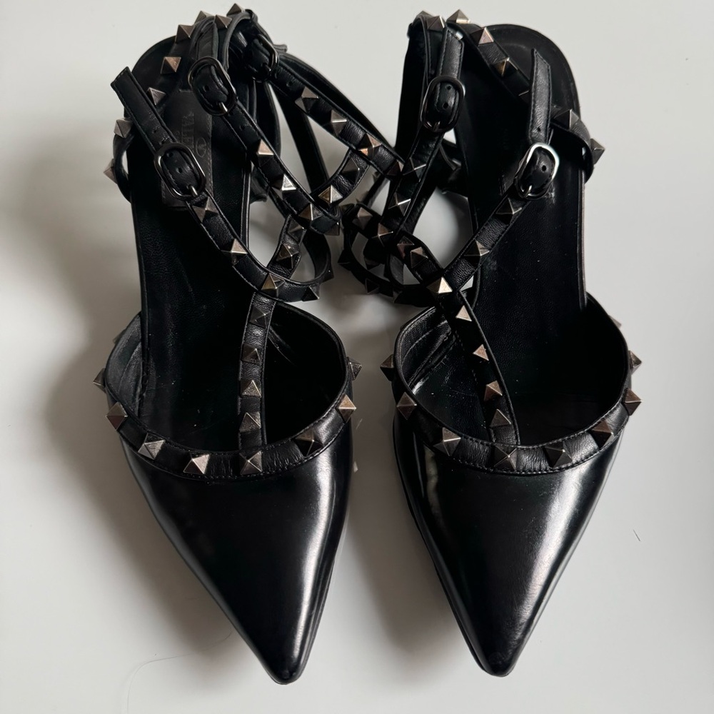VALENTINO Rockstud Noir Caged 65mm Pumps Black EU 39 EUC - Picture 3 of 16